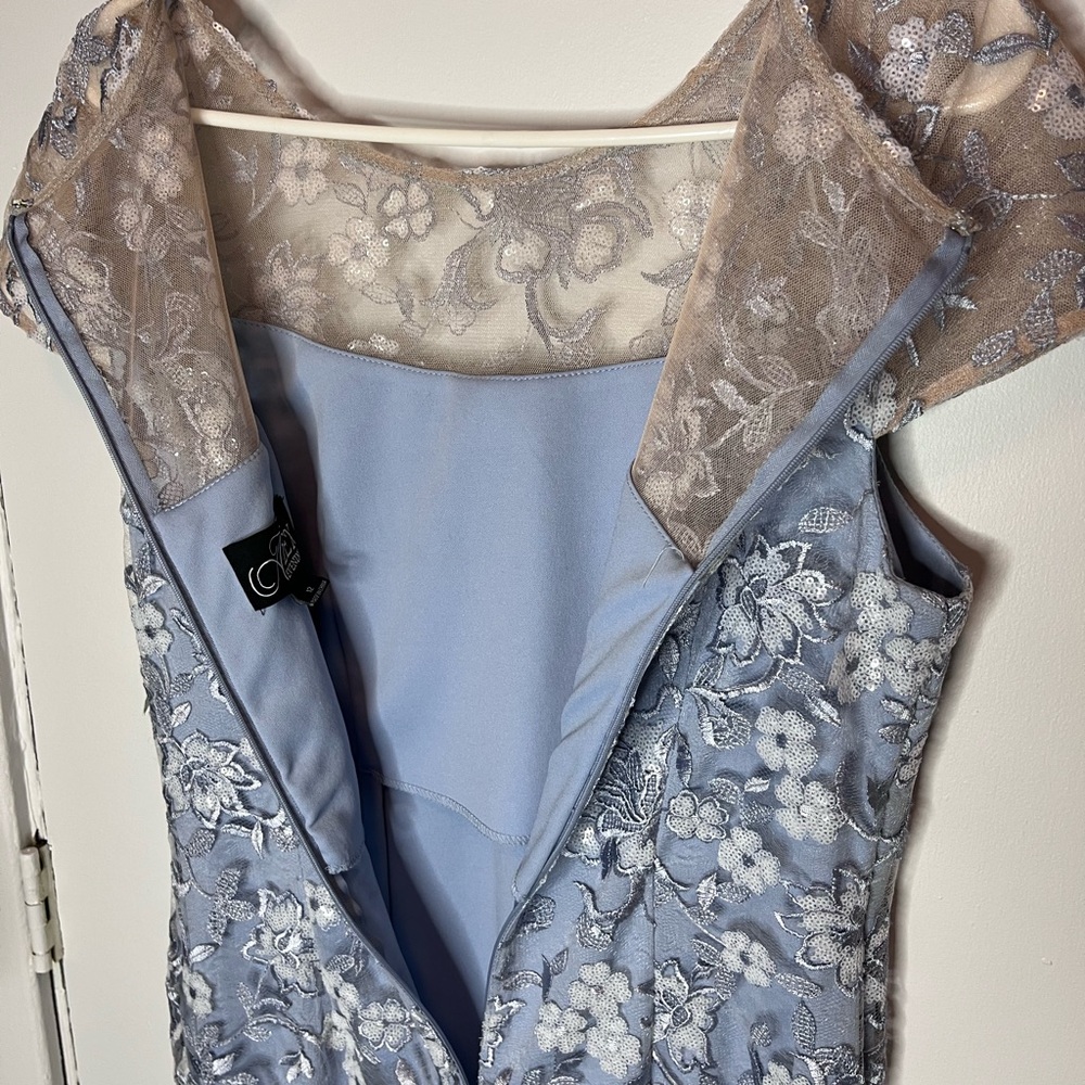 Alex Evenings Blue Lace Floral Sheath Dress - Picture 13 of 14